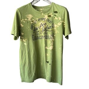 You Are Guacamole Avocado Women's Upcycled Bleached Reworked T-Shirt - Large